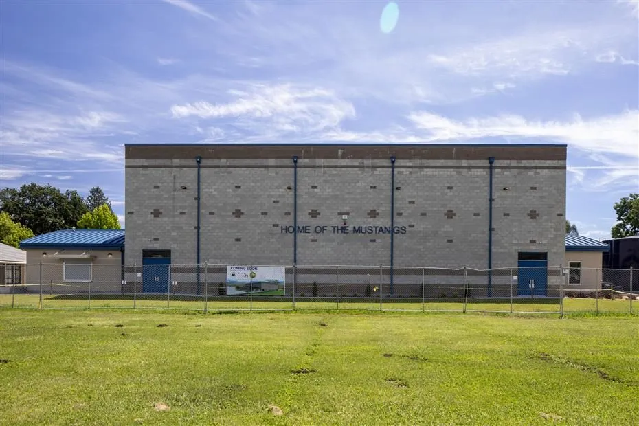 Gym seen across the athletic field