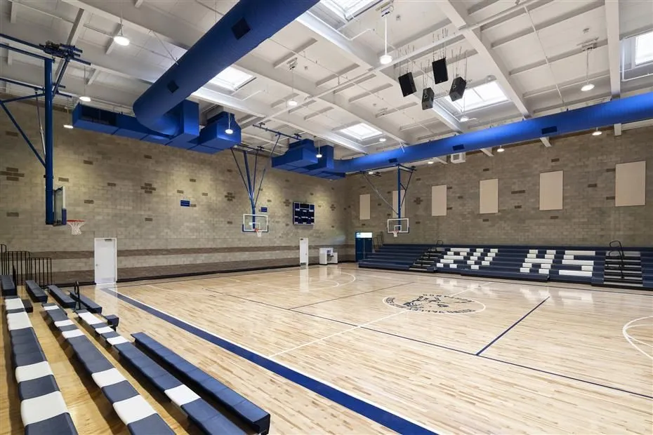 Mustang Gymnasium interior at Round Valley High School